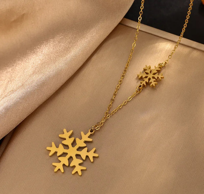 Collier flocons, doré